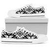 Tribal indians native aztec White Bottom Low Top Shoes