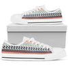 Tribal Aztec vintage pattern White Bottom Low Top Shoes