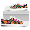 Hibiscus Pattern Print Design HB029 White Bottom Low Top Shoes