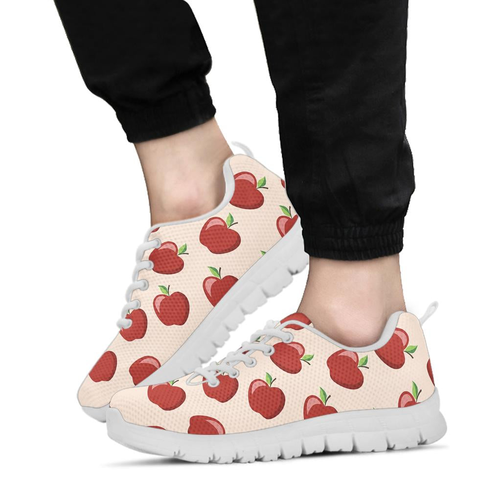 Apple Pattern Print Design AP01 Sneakers White Bottom Shoes