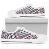 Polynesian Tribal line White Bottom Low Top Shoes