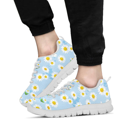 Daisy Pattern Print Design DS010 Sneakers White Bottom Shoes
