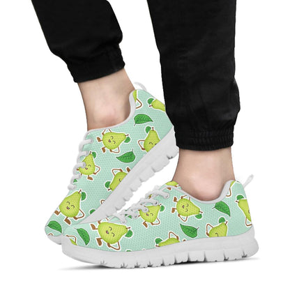 Avocado Pattern Print Design AC011 Sneakers White Bottom Shoes