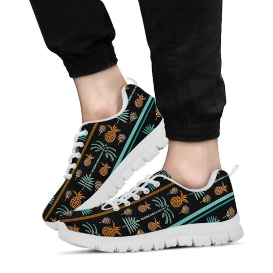 Hawaiian Themed Pattern Print Design H023 Sneakers White Bottom Shoes