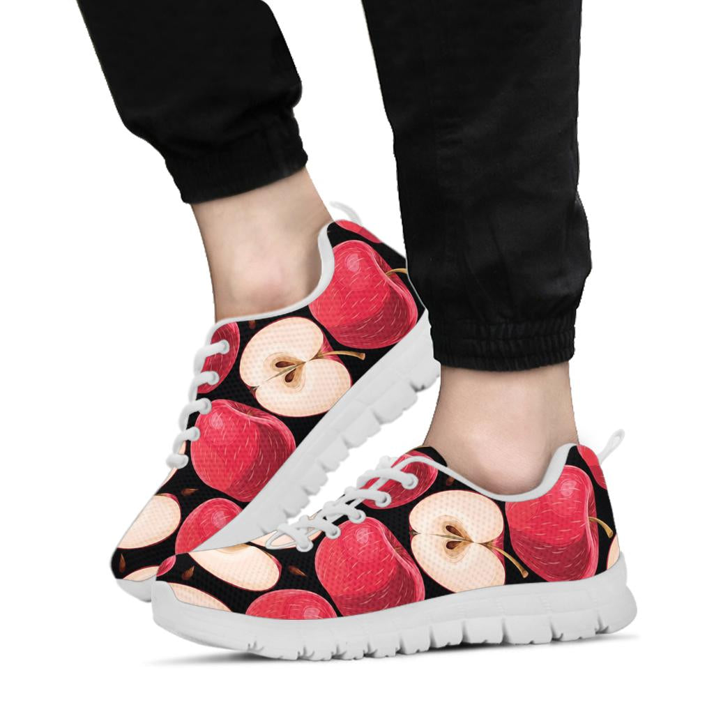 Apple Pattern Print Design AP02 Sneakers White Bottom Shoes