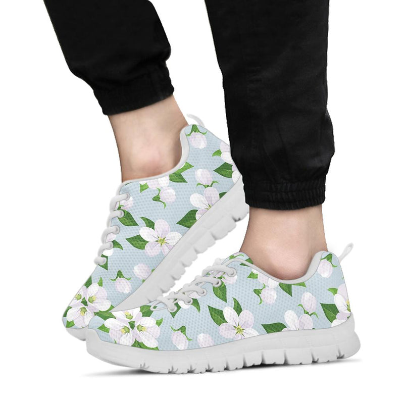 Apple blossom Pattern Print Design AB04 Sneakers White Bottom Shoes