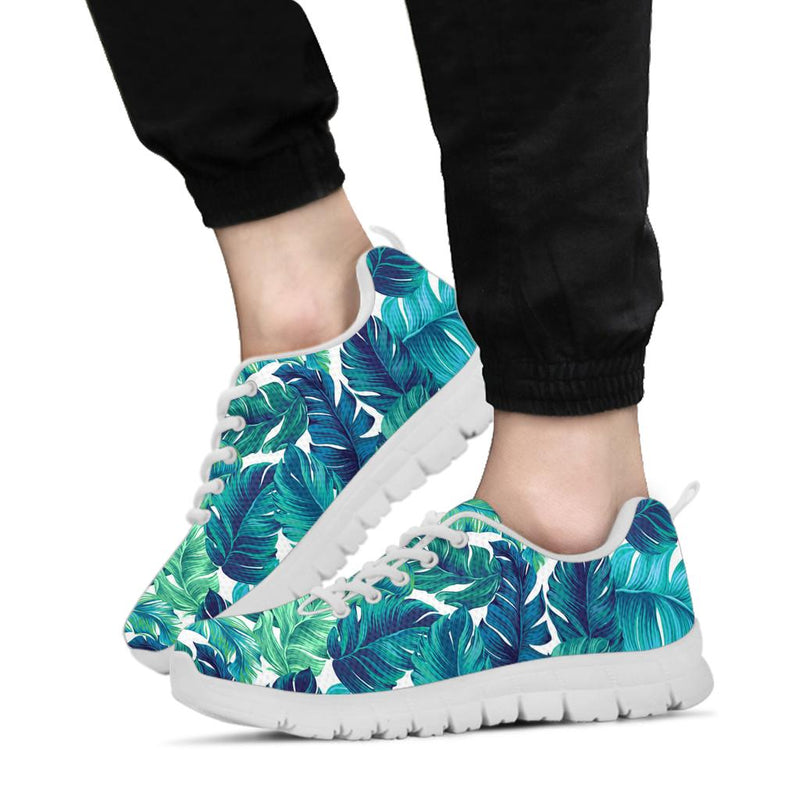 Brightness Tropical Palm Leaves Sneakers White Bottom Shoes