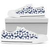 Hibiscus Pattern Print Design HB013 White Bottom Low Top Shoes