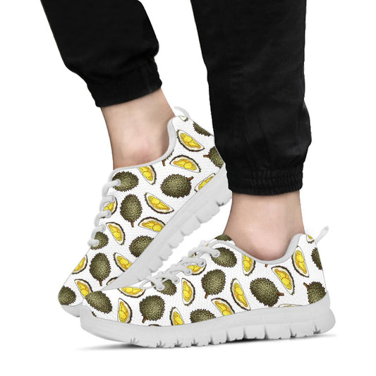 Durian Pattern Print Design DR03 Sneakers White Bottom Shoes