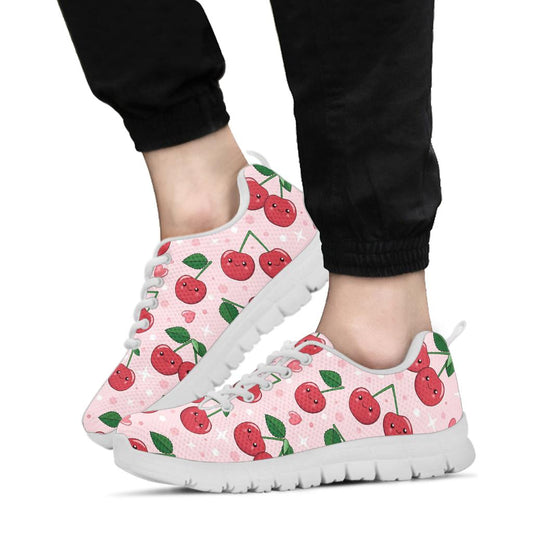 Cherry Pattern Print Design CH02 Sneakers White Bottom Shoes