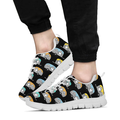 Camper Pattern Camping Themed No 2 Print Sneakers White Bottom Shoes