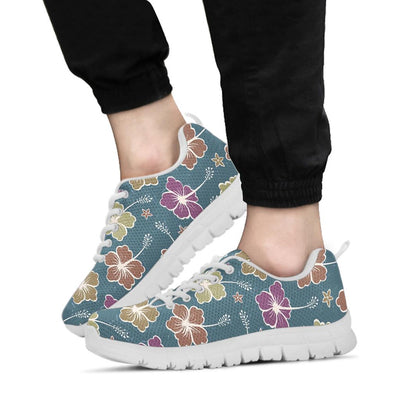 Hibiscus Pattern Print Design HB033 Sneakers White Bottom Shoes