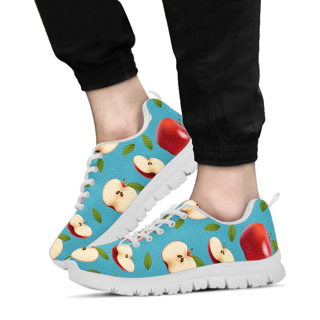 Apple Pattern Print Design AP012 Sneakers White Bottom Shoes