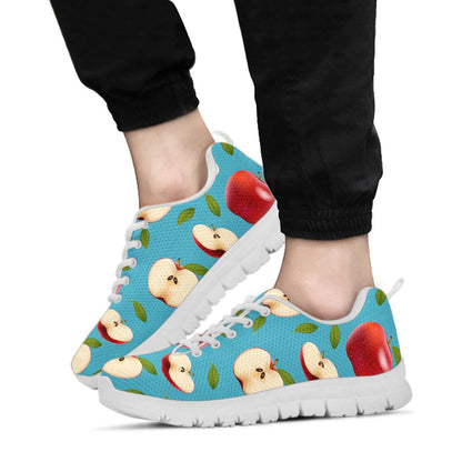 Apple Pattern Print Design AP012 Sneakers White Bottom Shoes