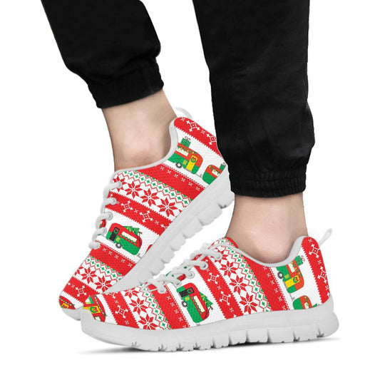 Camper Camping Ugly Christmas Design Print Sneakers White Bottom Shoes