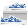 Hibiscus Pattern Print Design HB04 White Bottom Low Top Shoes