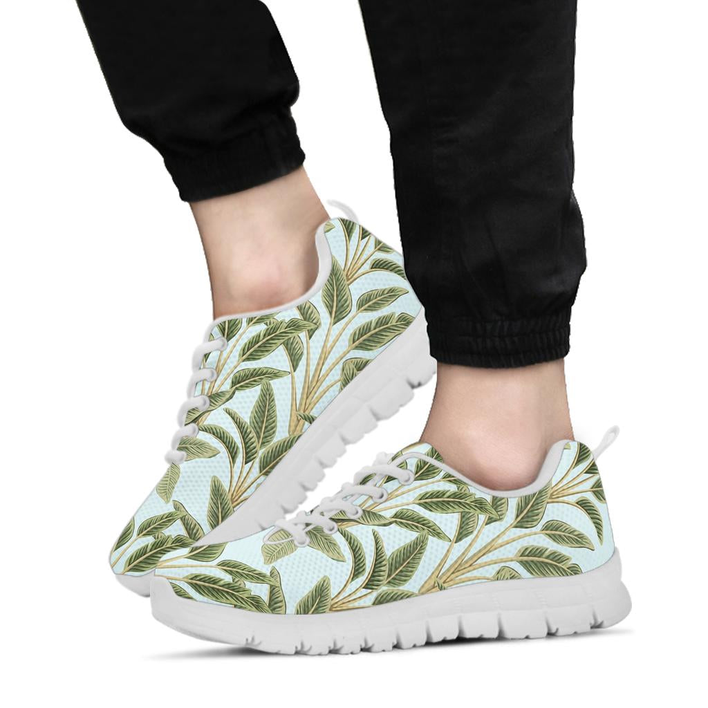 Banana Leaf Pattern Print Design BL03 Sneakers White Bottom Shoes