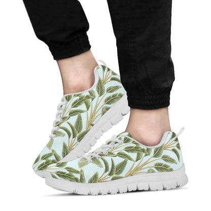 Banana Leaf Pattern Print Design BL03 Sneakers White Bottom Shoes