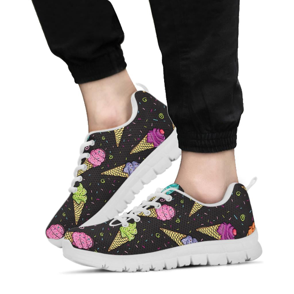 Ice Cream Pattern Print Design IC06 Sneakers White Bottom Shoes