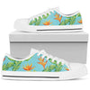 Bird Of Paradise Pattern Print Design BOP04 White Bottom Low Top Shoes