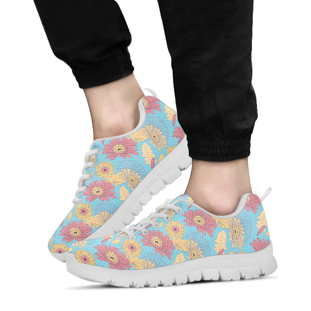 Gerberas Pattern Print Design GB04 Sneakers White Bottom Shoes