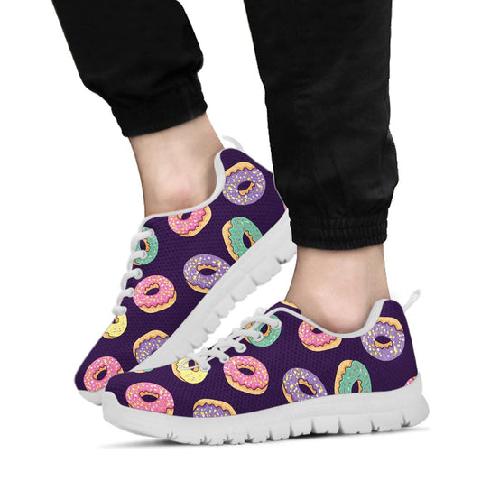 Donut Pattern Print Design DN08 Sneakers White Bottom Shoes