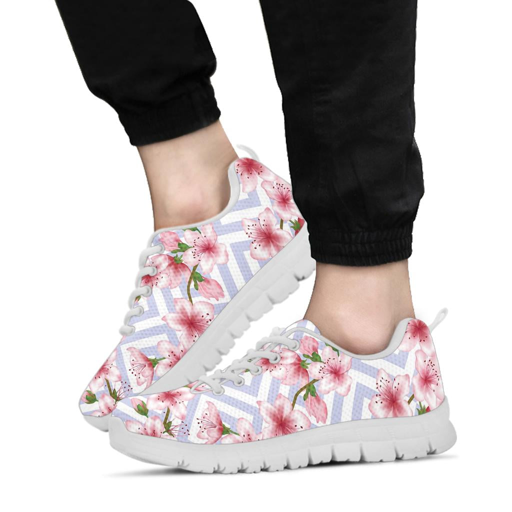 Cherry Blossom Pattern Print Design CB07 Sneakers White Bottom Shoes