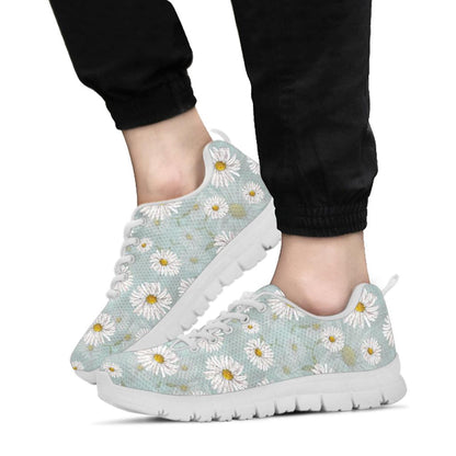 Daisy Pattern Print Design DS012 Sneakers White Bottom Shoes