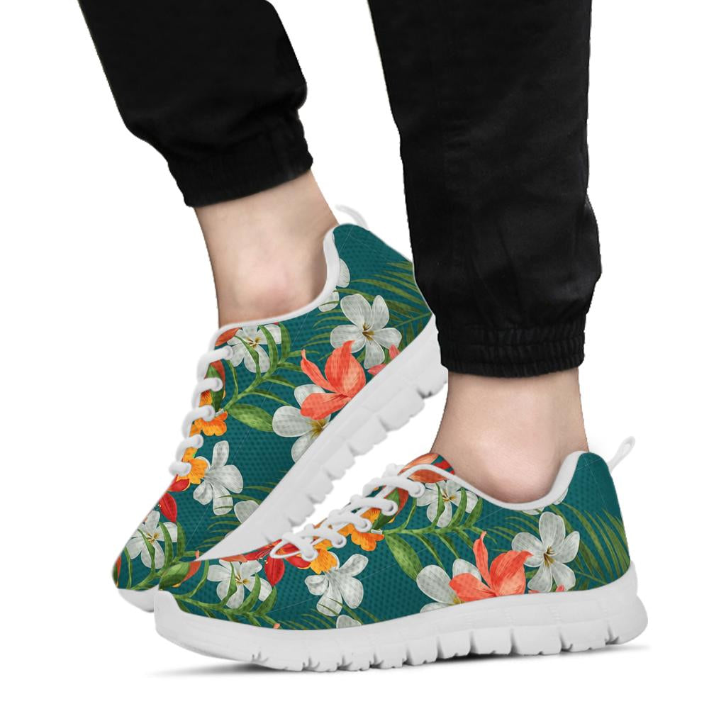 Amaryllis Pattern Print Design AL06 Sneakers White Bottom Shoes