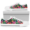 Hawaiian Flower Hibiscus tropical White Bottom Low Top Shoes