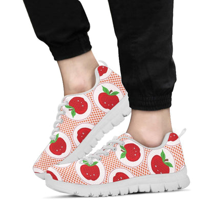 Apple Pattern Print Design AP08 Sneakers White Bottom Shoes
