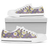 Daisy Pattern Print Design DS011 White Bottom Low Top Shoes