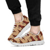 Brown Horse Print Pattern Sneakers White Bottom Shoes