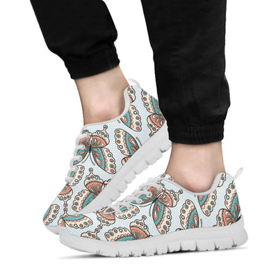 Butterfly Pattern Sneakers White Bottom Shoes