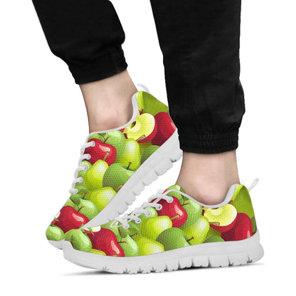 Apple Pattern Print Design AP03 Sneakers White Bottom Shoes
