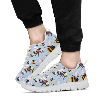 Bee Pattern Print Design BEE08 Sneakers White Bottom Shoes