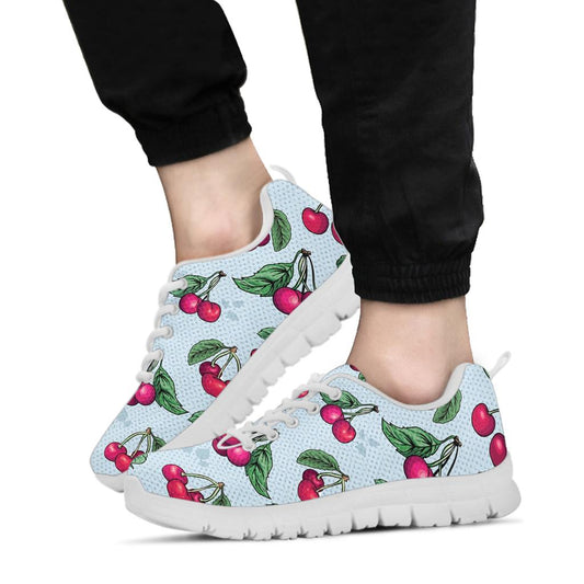 Cherry Pattern Print Design CH01 Sneakers White Bottom Shoes