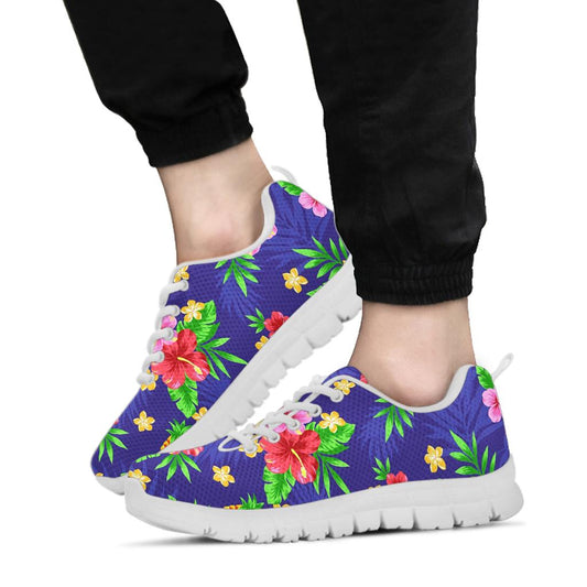 Hawaiian Themed Pattern Print Design H05 Sneakers White Bottom Shoes