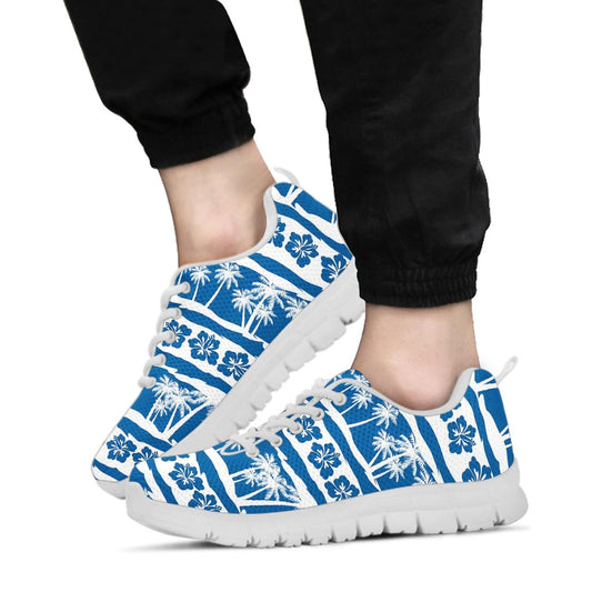 Hawaiian Themed Pattern Print Design H021 Sneakers White Bottom Shoes