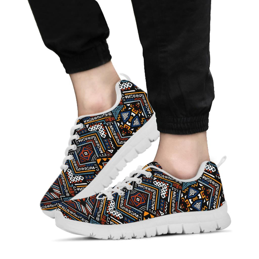 African Kente Print v2 Sneakers White Bottom Shoes