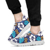 Hibiscus Pattern Print Design HB030 Sneakers White Bottom Shoes