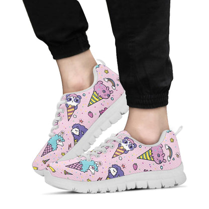Ice Cream Pattern Print Design IC05 Sneakers White Bottom Shoes
