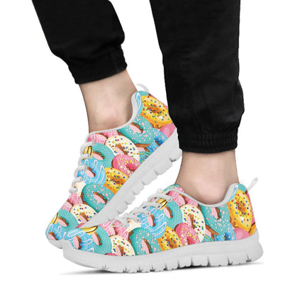 Donut Pattern Print Design DN01 Sneakers White Bottom Shoes
