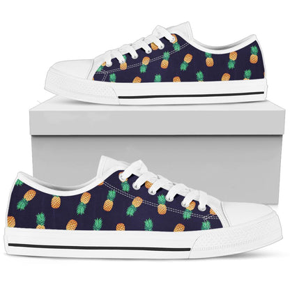 Pineapple Pattern White Bottom Low Top Shoes