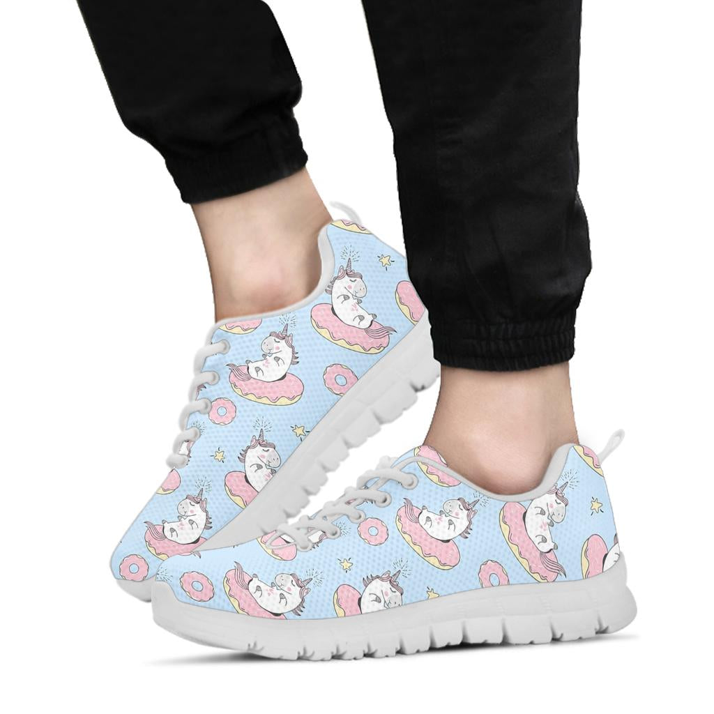 Donut Unicorn Pattern Print Design DN014 Sneakers White Bottom Shoes