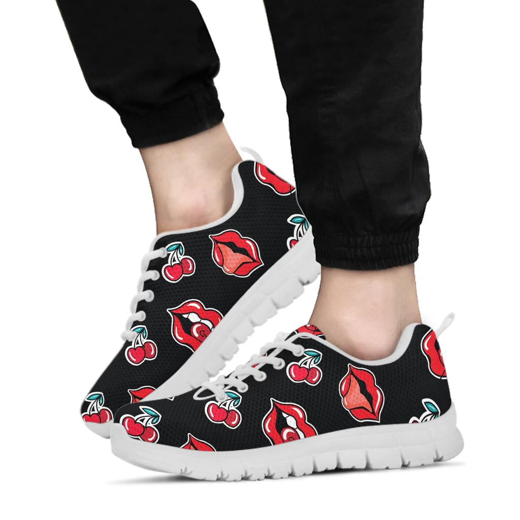 Cherry Pattern Print Design CH04 Sneakers White Bottom Shoes
