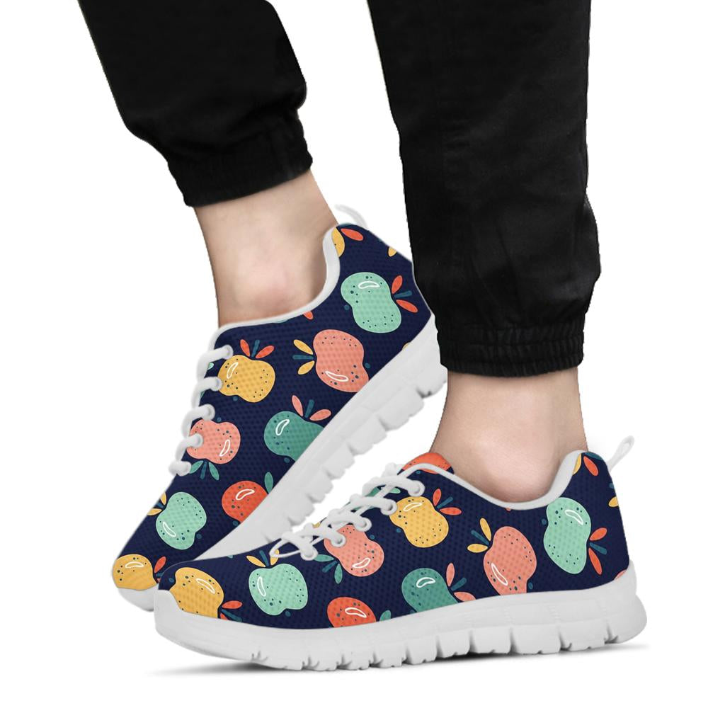 Apple Pattern Print Design AP09 Sneakers White Bottom Shoes