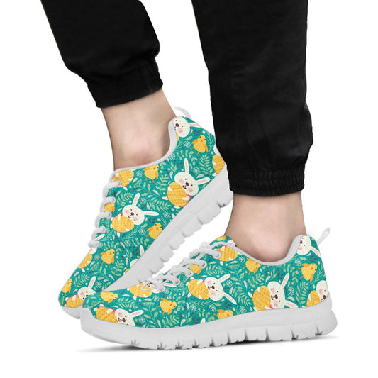 Easter Eggs Pattern Print Design RB02 Sneakers White Bottom Shoes