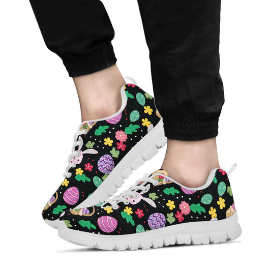 Easter Eggs Pattern Print Design RB05 Sneakers White Bottom Shoes