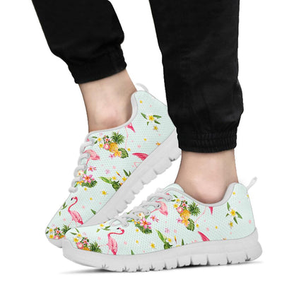 Flamingo Sweet Pattern Sneakers White Bottom Shoes